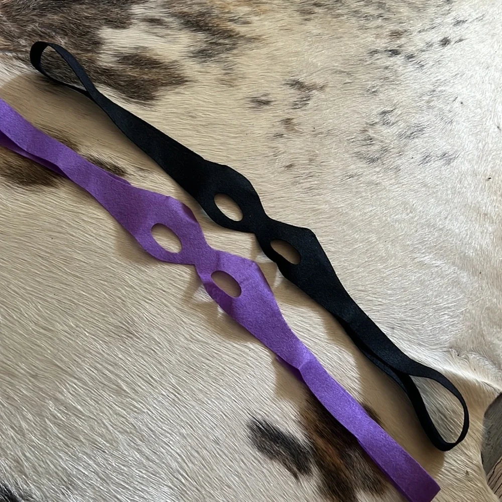 Superhero Costume Felt Eye Masks in Purple & Black OS